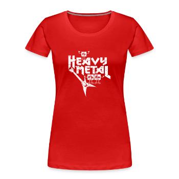 Heavy Metal Drôle - T-shirt bio Premium Femme - rouge - Devant - Mia (176cm)