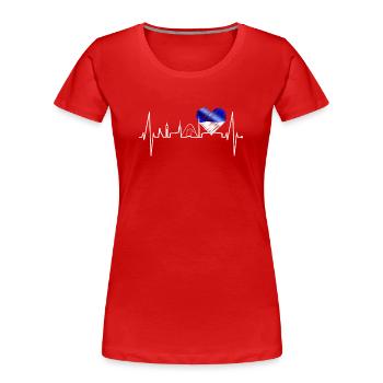 Gelsenkirchen Skyline Heartbeat Fan Amour du cœur - T-shirt bio Premium Femme - rouge - Devant - Mia (176cm)