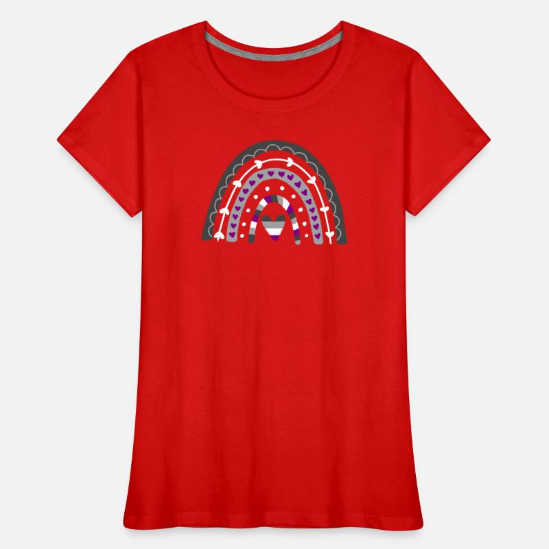 Fierté asexuée Boho Rainbow T-shirt bio Premium Femme