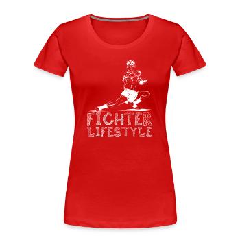 Martial Arts Fighter Martial Arts Fighting Symbol Logo - Women's Premium Organic T-Shirt - red - Front - Mia (176cm)