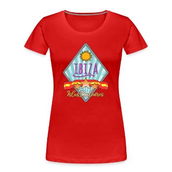 Ibiza Island Getaway Retro Design - Women's Premium Organic T-Shirt - red - Front - Mia (176cm)
