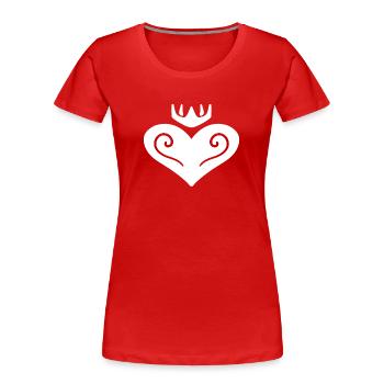 Couronne de cœur blanc - T-shirt bio Premium Femme - rouge - Devant - Mia (176cm)