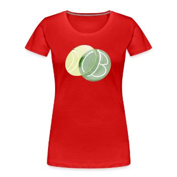 The Green Dot - Frauen Premium Bio T-Shirt - Rot - Vorne - Mia (176cm)