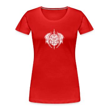 pen and paper dm würfel - Frauen Premium Bio T-Shirt - Rot - Vorne - Mia (176cm)