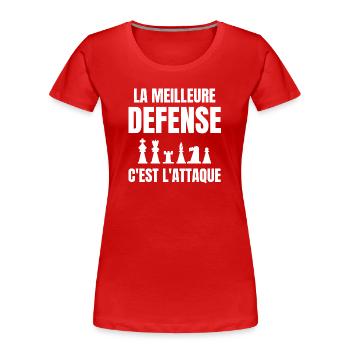 échec, échec et mat, joueur d'échecs - T-shirt bio Premium Femme - rouge - Devant - Mia (176cm)