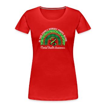 Mental Health Awareness Regenbogen Grün - Frauen Premium Bio T-Shirt - Rot - Vorne - Mia (176cm)