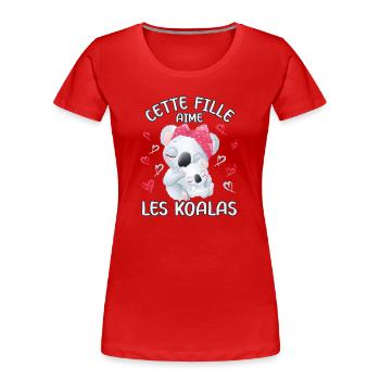 Dieses Mädchen Liebt Koalas - Frauen Premium Bio T-Shirt - Rot - Vorne - Mia (176cm)