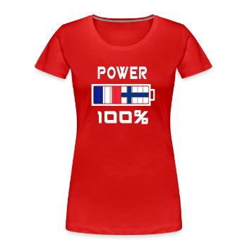 Finland and France power 100% - Women's Premium Organic T-Shirt - red - Front - Mia (176cm)