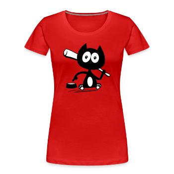 Give me food! Cat humor! - Women's Premium Organic T-Shirt - red - Front - Mia (176cm)