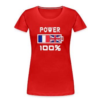The UK and France feed 100% - Women's Premium Organic T-Shirt - red - Front - Mia (176cm)