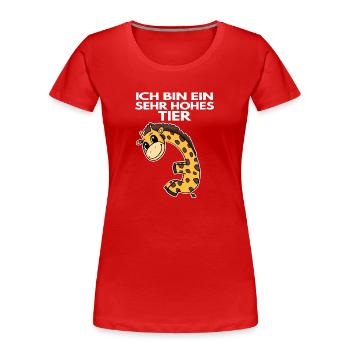 Giraffe lustig Baby Babybody - Frauen Premium Bio T-Shirt - Rot - Vorne - Mia (176cm)