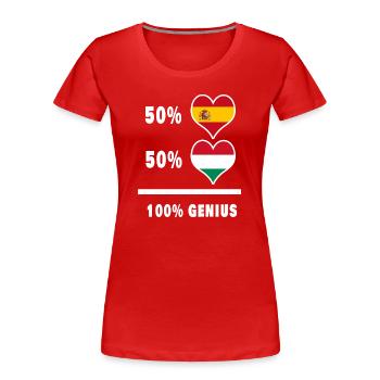 Ungarn und Spanien genial/Geschenk - Frauen Premium Bio T-Shirt - Rot - Vorne - Mia (176cm)