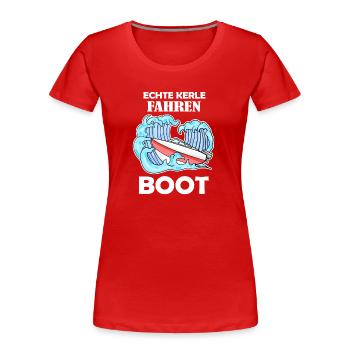 Boote Motorboot Kapitän Boot Seefahrt Geschenk - Frauen Premium Bio T-Shirt - Rot - Vorne - Mia (176cm)