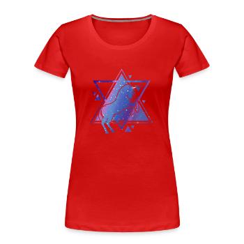 Licorne - T-shirt bio Premium Femme - rouge - Devant - Mia (176cm)