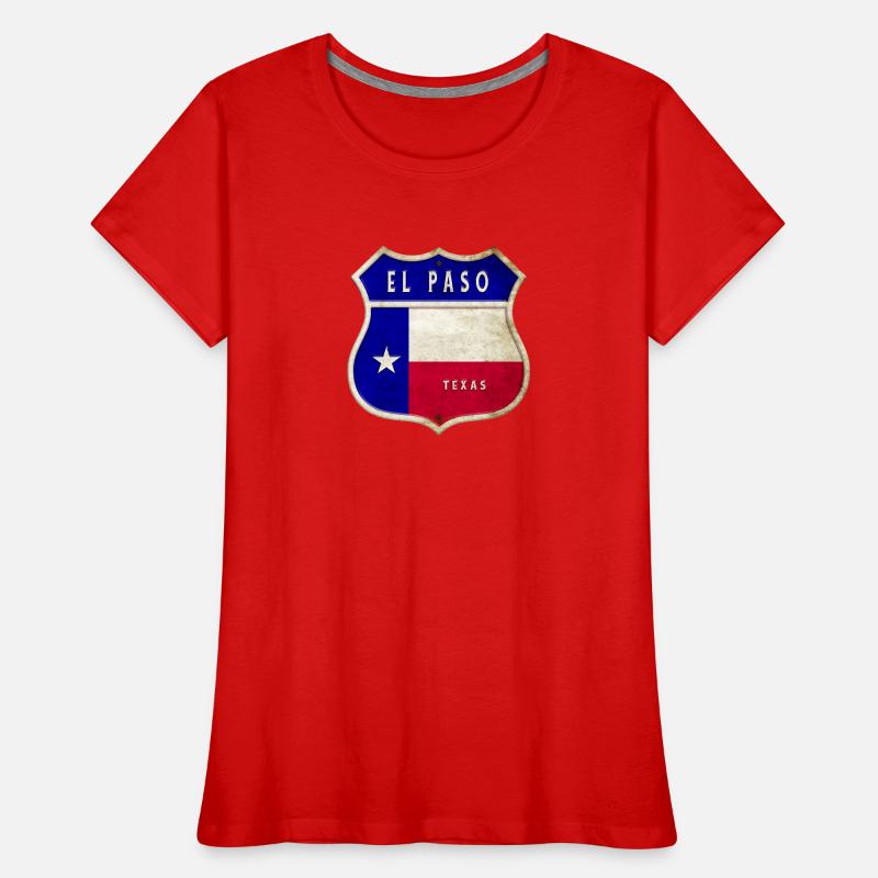 Drapeaux à écusson El Paso Texas T-shirt bio Premium Femme
