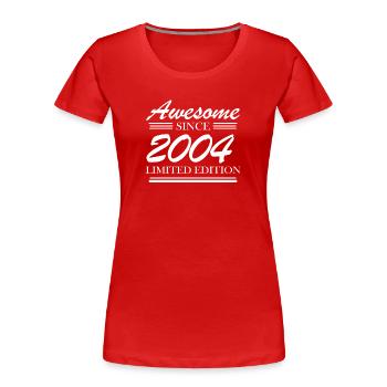 2004 - Jahrgang 2004 - Fantastisch seit 2004 - Frauen Premium Bio T-Shirt - Rot - Vorne - Mia (176cm)