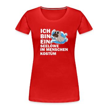 Walross - Frauen Premium Bio T-Shirt - Rot - Vorne - Mia (176cm)
