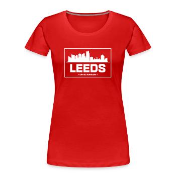 Ligne d’horizon de Leeds - T-shirt bio Premium Femme - rouge - Devant - Mia (176cm)
