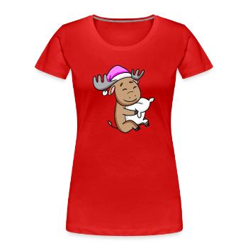 orignal doux avec oreiller et bonnet de couchage - T-shirt bio Premium Femme - rouge - Devant - Mia (176cm)
