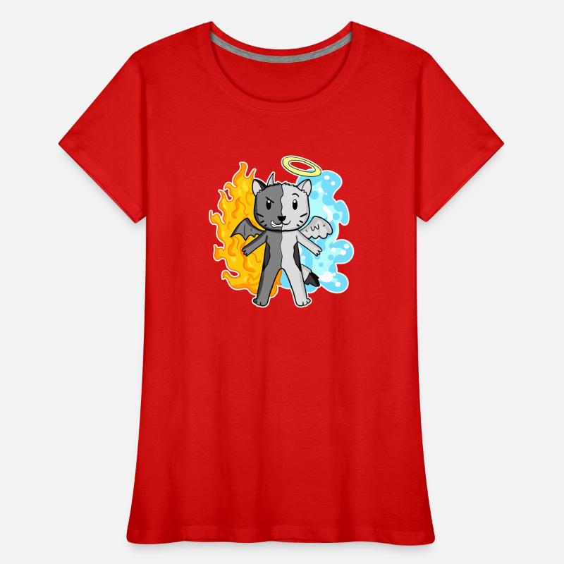 Cat Cat Breed Devon Rex - Angel and Devil Women's Premium Organic T-Shirt