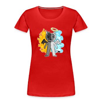 Cat Cat Breed Burma - Angel and Devil - Women's Premium Organic T-Shirt - red - Front - Mia (176cm)