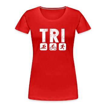 Tri Trilife Triathlon - Women's Premium Organic T-Shirt - red - Front - Mia (176cm)