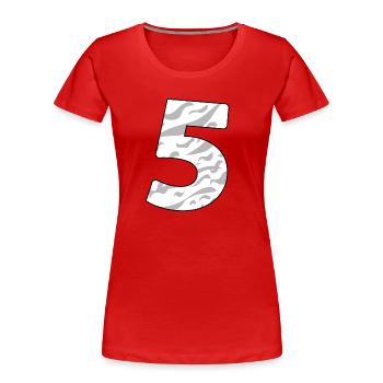 5 - Women's Premium Organic T-Shirt - red - Front - Mia (176cm)