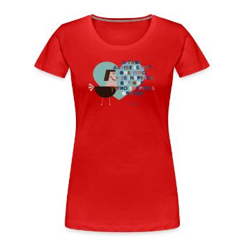 Famous Artist - Women's Premium Organic T-Shirt - red - Front - Mia (176cm)