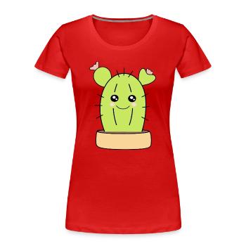 Kawaii Cactus Kawaii Chibi Kawaii Manga - Women's Premium Organic T-Shirt - red - Front - Mia (176cm)