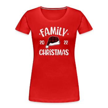 Noël en famille 2022 Plaid Santa - T-shirt bio Premium Femme - rouge - Devant - Mia (176cm)