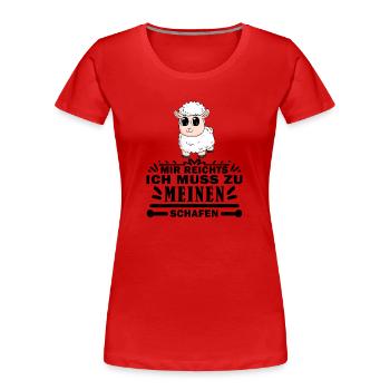 Schafe Schaf Schafzüchter Geschenk - Frauen Premium Bio T-Shirt - Rot - Vorne - Mia (176cm)