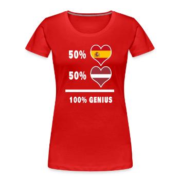 Génie de la Lettonie et de l’Espagne / cadeau - T-shirt bio Premium Femme - rouge - Devant - Mia (176cm)