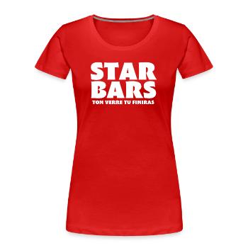 bar, barman, patron de bar - T-shirt bio Premium Femme - rouge - Devant - Mia (176cm)