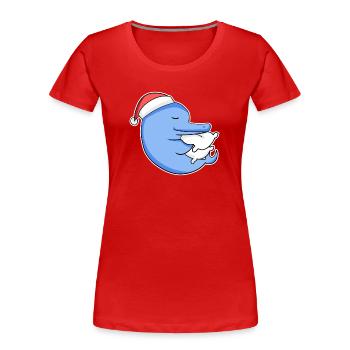 Dolphin Christmas Sleep Sleep Sleep Sleep - Women's Premium Organic T-Shirt - red - Front - Mia (176cm)