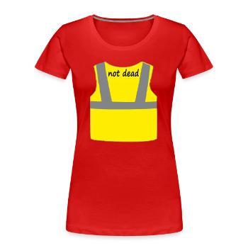 Gelbe Weste - Frauen Premium Bio T-Shirt - Rot - Vorne - Mia (176cm)