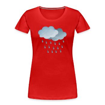 Weather Rain-Clouds Symbol - Women's Premium Organic T-Shirt - red - Front - Mia (176cm)