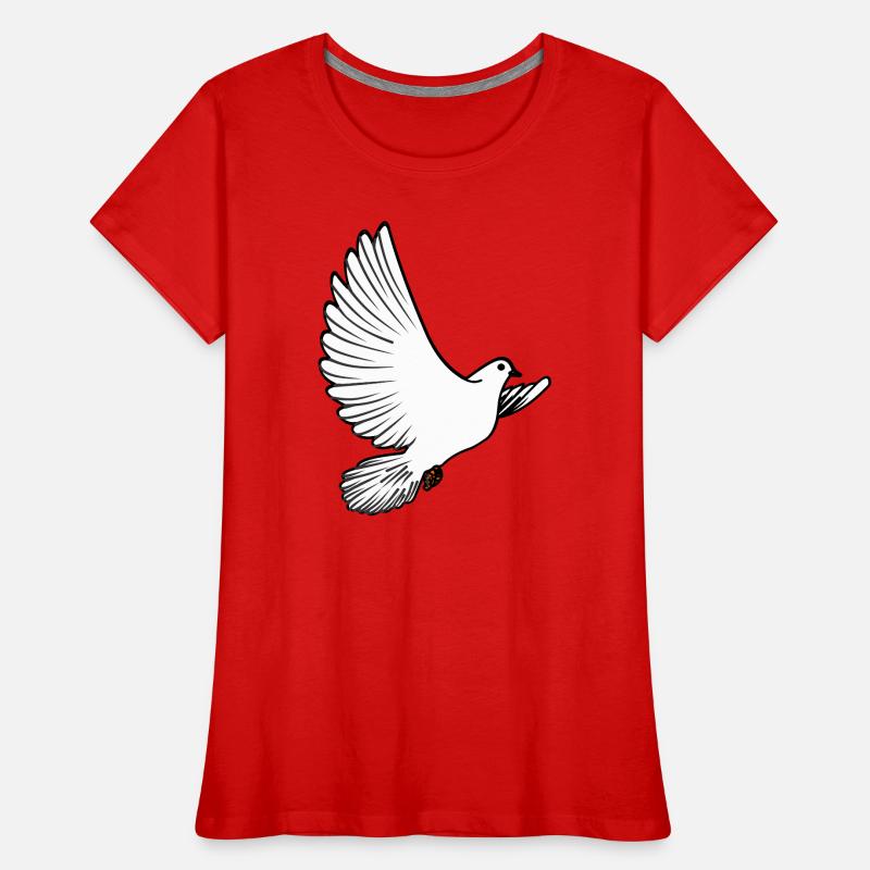 Weiße Taubenbrieftaube Ziertaube oder Friedenstaube Frauen Premium Bio T-Shirt
