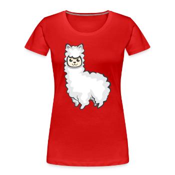 Alpaga Symbole Animal Ovins Illustration icône Graphique - T-shirt bio Premium Femme - rouge - Devant - Mia (176cm)