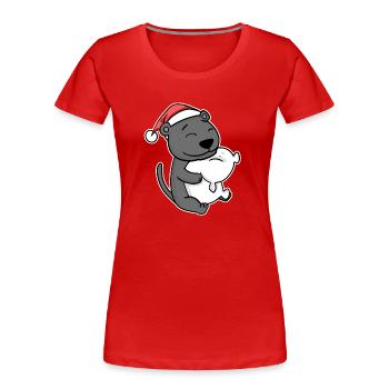 Black Panther Noël Sommeil Sommeil - T-shirt bio Premium Femme - rouge - Devant - Mia (176cm)