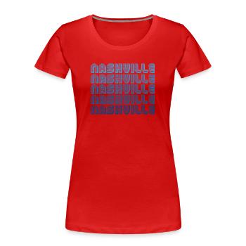 Nashville Tennessee Typography - Women's Premium Organic T-Shirt - red - Front - Mia (176cm)