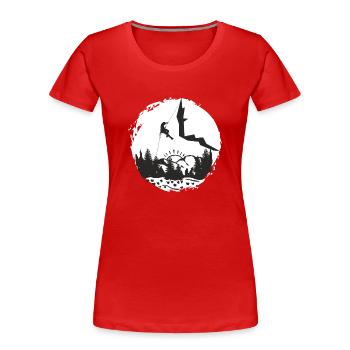 C’est l’heure de grimper - Amoureux de l’escalade - T-shirt bio Premium Femme - rouge - Devant - Mia (176cm)