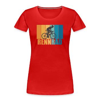 Rennrad Vintage Retro Radsport Fahrrad Geschenk - Frauen Premium Bio T-Shirt - Rot - Vorne - Mia (176cm)