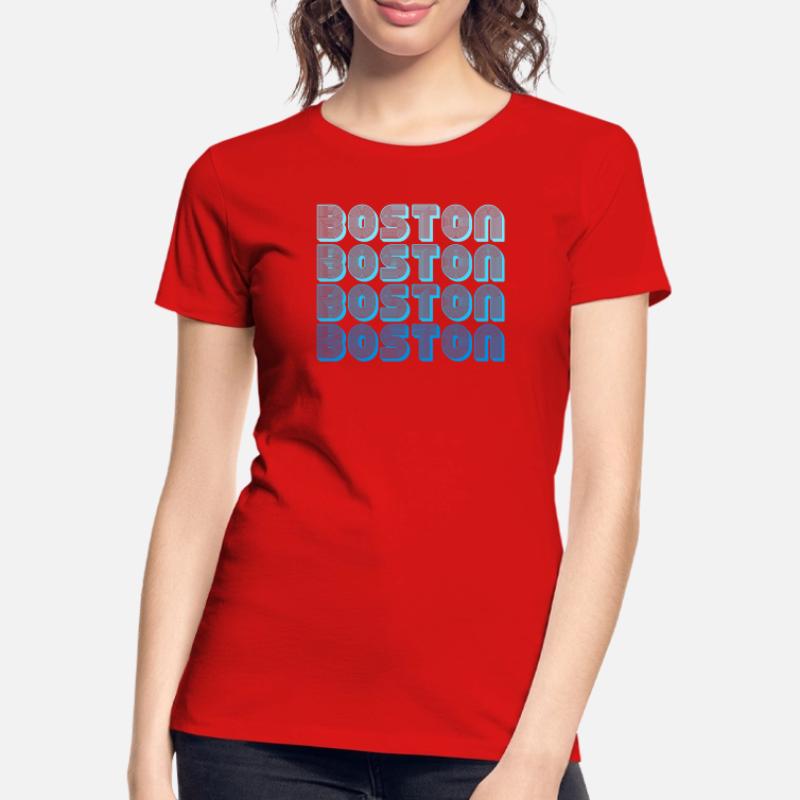Boston Repeat Pattern Blue Gradient Women's Premium Organic T-Shirt