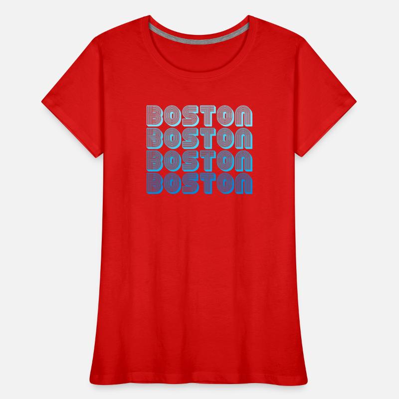 Boston Repeat Pattern Blue Gradient Women's Premium Organic T-Shirt