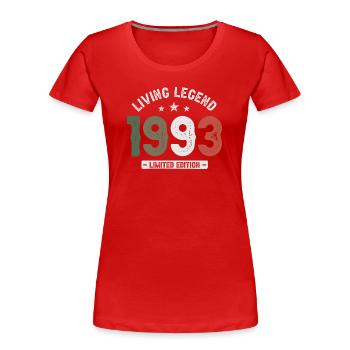 Living Legend 1993 Limited Edition - Frauen Premium Bio T-Shirt - Rot - Vorne - Mia (176cm)