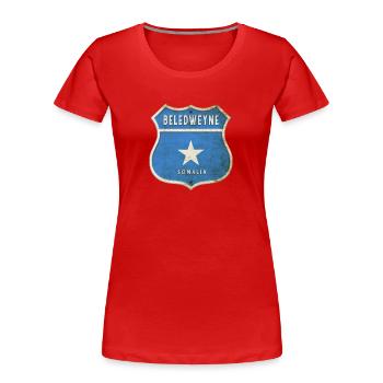 Design du drapeau somalien Beledweyne - T-shirt bio Premium Femme - rouge - Devant - Mia (176cm)