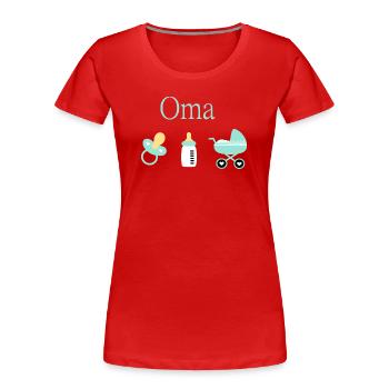 Opa 2026 Geburt Junge Vorlage personalisierbar - Frauen Premium Bio T-Shirt - Rot - Vorne - Mia (176cm)