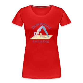 Downward Facing Dog - Yoga Tea - Women's Premium Organic T-Shirt - red - Front - Mia (176cm)
