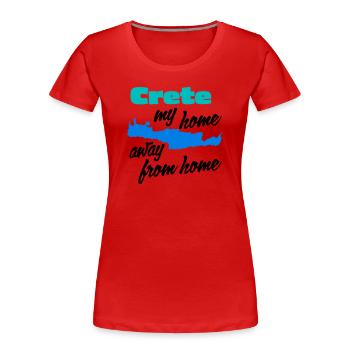 Kreta – meine zweite Heimat - Frauen Premium Bio T-Shirt - Rot - Vorne - Mia (176cm)