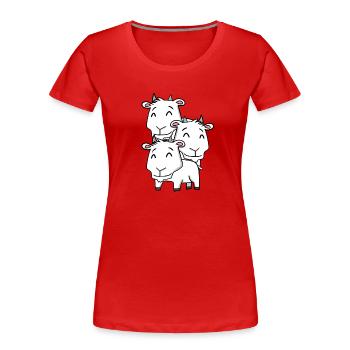 Niedliche Ziegen - Ziege - Frauen Premium Bio T-Shirt - Rot - Vorne - Mia (176cm)